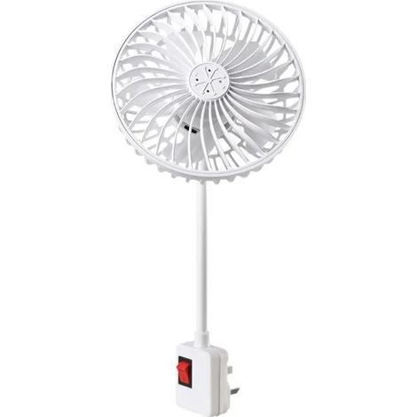 Mini ventilateur rotatif intégré, Cinq pales avec grille de protection, Usine de machines à coudre, Prise triple (1/5)