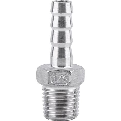 Raccordo per tubo flessibile con filettatura maschio in acciaio inox – resistente – carburante – 1/4" x 8 mm