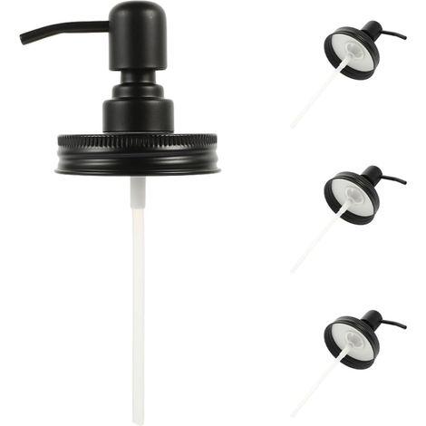4 Stainless Steel Soap Dispenser Pump Caps for Jars