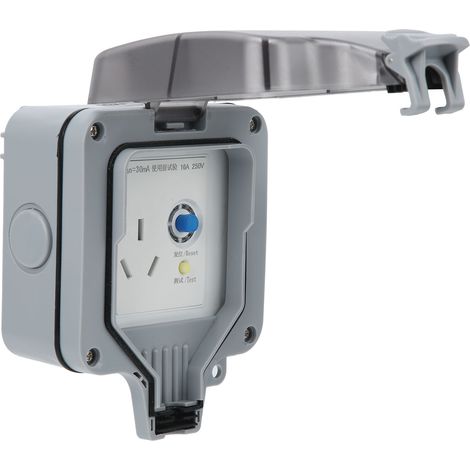 Prise murale extérieure étanche à 3 trous avec protection contre les fuites de courant 220 V (1/5)