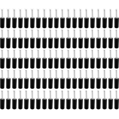 100 Pièces Fiches Banane Mâle Nickelées à Broche Laiton Droites pour Panneau à Ressort Interne J.10001 2mm Noir (1/5)