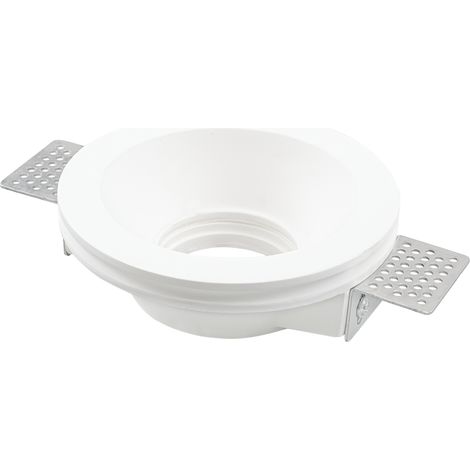 Portalámparas empotrable de yeso GS-5007 redondo blanco con conexión GU10