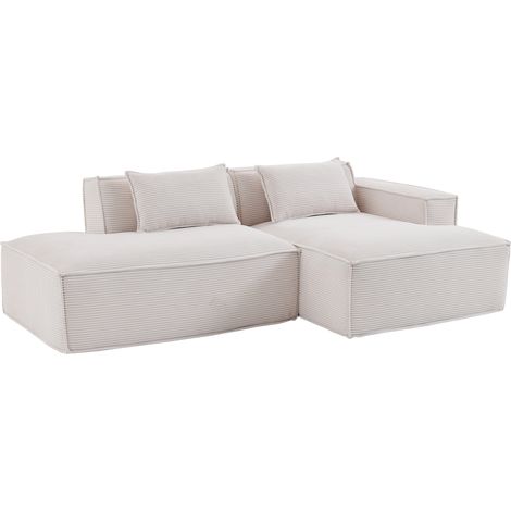 Canapé textile économique 235 cm avec deux coussins, design moderne pour petits espaces (1/5)