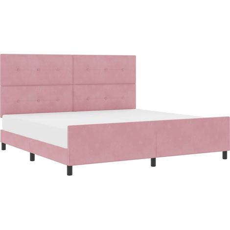 Maison Exclusive - Letto a molle con testiera Rosa 200 x 200 cm Velluto (1/5)
