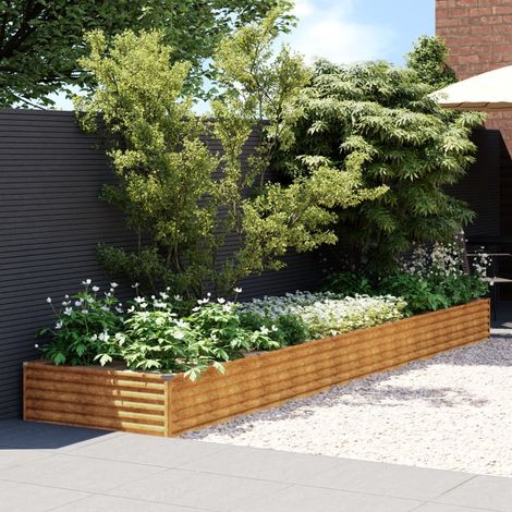 Jardinière Relief Acier Corten 482 X 100 X 36 cm. Aspect Rouille, Très tendance. Jardin, Patio, Balcon (1/5)