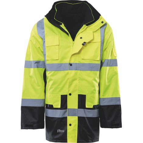 Asatex Warnschutz-Parka PREVENT, gelb / schwarz, Unisex-Größe: 3XL