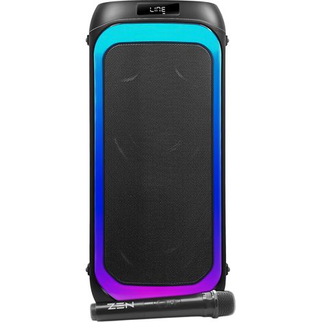 Tragbarer Bluetooth-Lautsprecher Zen Aero Powerful de 350W, 10H de Akku, RGB-LED-Leuchten. Großer Lautsprecher mit TWS, Aux in, USB, Mikrofon de Eingang, und drahtloses Mikrofon, mit Radio FM und hohe