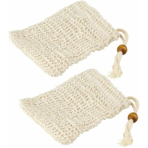 Lot de 2 Pochettes à Savon en sisal, Pochettes de Transport de Savon, Sisal, 12x10cm (1/5)