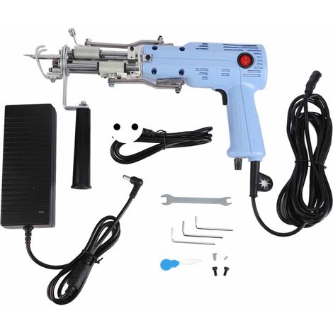 2-in-1-Tuftingpistole, integrierter 200-W-Motor, 360° einstellbare Geschwindigkeit, Teppich- und Schlingenwebmaschine, 100–240-V-EU-Stecker (1/5)
