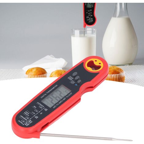 Faltbares und wasserdichtes Lebensmittelthermometer zum Kochen und Grillen, schnelle Temperaturmessung, elektronischer Fleischfühler 361A (rot) (1/5)
