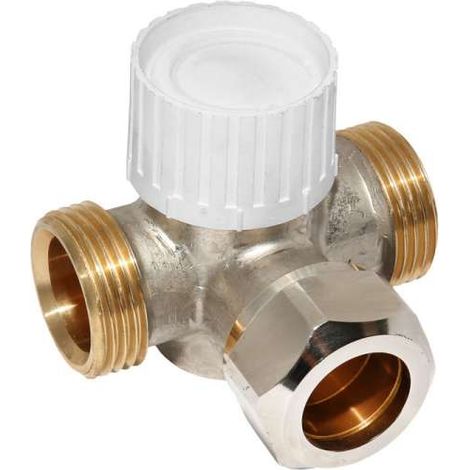 Rossweiner 3-Wege-Ventilunterteil DN 20 voreinstellbar mit Klemmverb.unten Anschluss links, 1237471