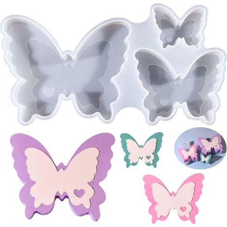 Moule en Silicone Papillon Pâques Moule Coulée 3D pour Plâtre Béton Cire Savon DIY Projets Créatifs Décoration Printemps en Silicone (1/5)