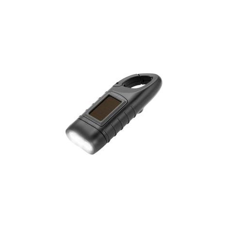 Lampe de Poche Solaire Torche LED Solaire & Manivelle Flashlight Rechargeables pour Les Activité en Plein Air Lampe d'urgence Noir (1/5)
