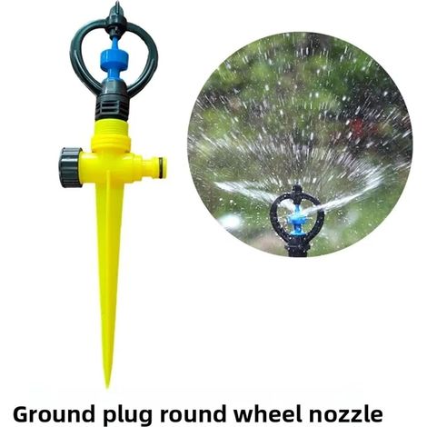 Arroseur rotatif automatique à roue pour jardin pelouse irrigation efficace raccord 1/2 pouce système mobile pratique (1/5)