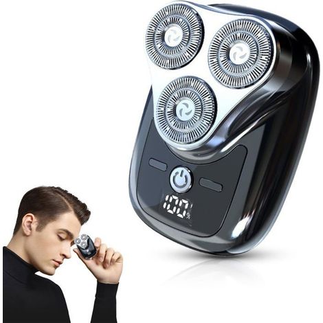 (Noir)Mini Rasoir Électrique, Rasoir Électrique De Voyage Pour Hommes, Écran Lcd Usb Rechargeable Rasoir De Poche Portable Pour Maison (1/5)