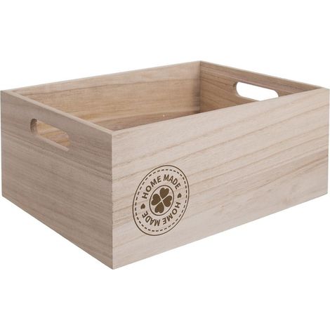 Caja de almacenamiento de madera hecha a mano de 31x21x13 cm. (1/4)