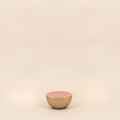 Coupelle ronde en métal doré, rose 10cm (1/4)