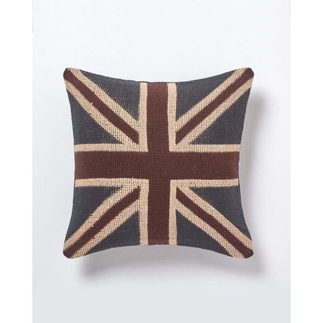 HOMESCAPES Jacquard Union Jack Cushion Cover British Flag Tapestry 45 x 45 cm