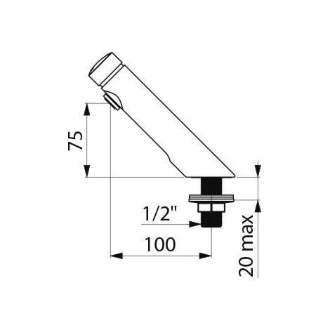 Grifo temporizado Temposoft 2 DELABIE M1/2 para lavabo - 740500 (1/3)