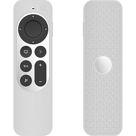 Étui Coque en Silicone Compatible avec Apple TV 4K 2021 Télécommande, Ultra-Mince et Léger, Anti-Chute, Anti-Collision, Convient pour Le boîtier de télécommande Apple TV 4K 2021.Blanc (1/5)
