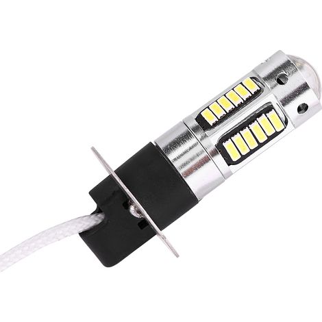 Paire d'ampoules LED H3 4014 blanches pour phares et antibrouillards voiture, 12V DC (1/5)