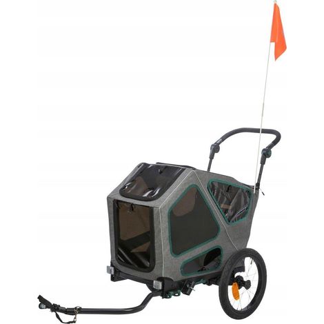 Fahrrad-Anhänger S:64x92x80/130cm,grau/salbei