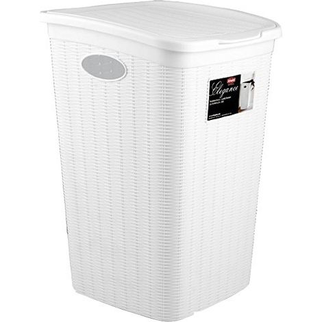 Weißer rechteckiger Rattankorb 50lt 24813 maya ar