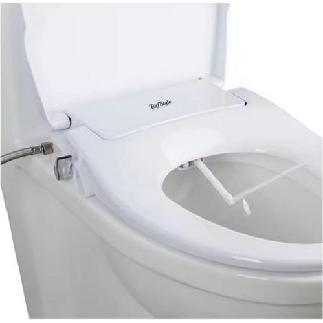 1 Abattant Bidet WC, Double Jet, Forme Ronde, ABS, Eau Froide, Non Électrique, pour Hygiène Intime (1/5)
