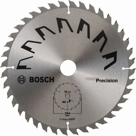 Bosch 1x Lama per Sega Circolare Precison (per Legno, Ø 254 x 2.5/1.8 x 30 mm, 40 Denti, ATB, Accessori Seghe Circolari)