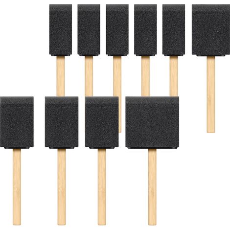 Lot de 10 pinceaux en mousse - 10 cm - 7,5 cm - 5 cm - 2,5 cm - Pinceau éponge pour peinture - Tampon éponge de peinture, applicateur de peinture, outils de graffiti, outils de peinture pour peinture (1/5)