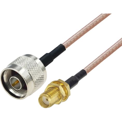 Cavo di collegamento con connettore N/presa SMA RG316, lunghezza 20 cm.