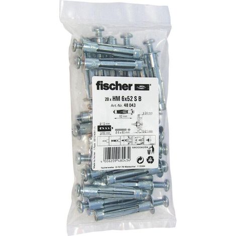 FISCHER - LA CAVIDAD METÁLICA DE FIJACIÓN HM 6X52 SB (20) EL ARTÍCULO 048 043 CANTIDAD: 1 (1/4)