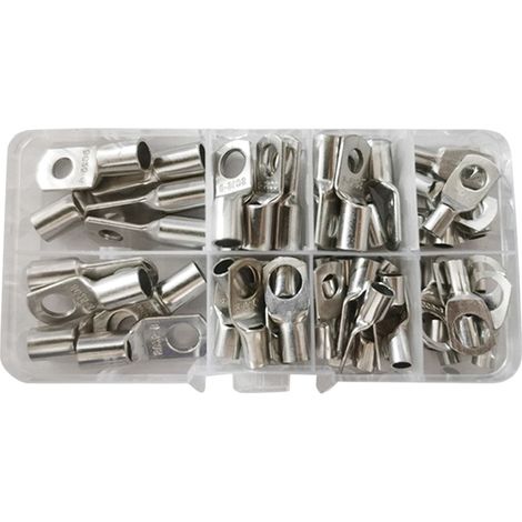 Lot de 60 cosses, cuivre étamé, câbles 6-25 mm², connecteurs à sertir, œillets 6,35mm et 7,94mm, usage automobile et industriel (1/5)