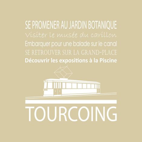 Tableau sur toile Tourcoing beige 30x30 cm - Impression sur Toile Murale Décorative - Image imprimée en HD sur Toile - Toile sur Châssis en Bois FSC - Fabriqué en France