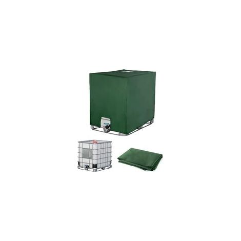 Couvercle de protection pour réservoir IBC de 1000 L – Housse anti-poussière et anti-UV en polyester 210D, dimensions 120 × 100 × 116 cm, couleur verte (1/5)
