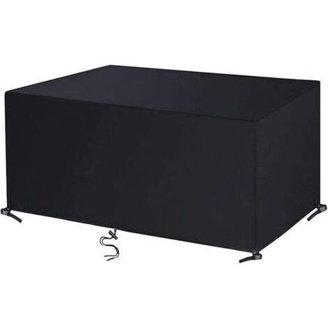 Gartenmöbelabdeckung 215x105x75 cm Schwarze Oxford-Gartentischabdeckung Rechteckige Schutzplane für Gartenmöbel Wasserdicht Winddicht UV-beständig Kältebeständig (1/5)