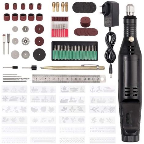 130PCS Kit d'Outils Rotatif Électrique, Poignée Ergonomique avec 30PCS Aiguilles de Meulage (1/4)