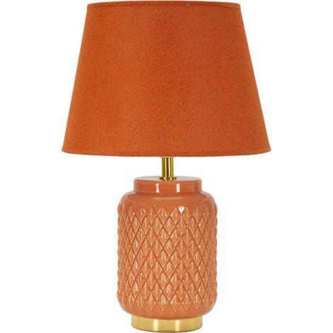 Lampe à Poser en Céramique "Square" 44cm Orange (1/5)
