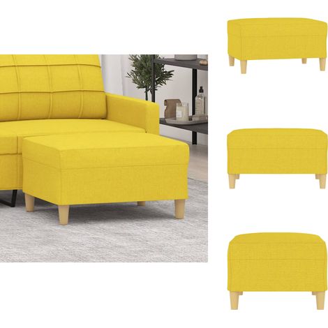 Repose-pied Jaune clair 70x55x41 cm Tissu - Tabouret - Repose-pied - Pouf - Meuble Salon - Décor Intérieur (1/5)