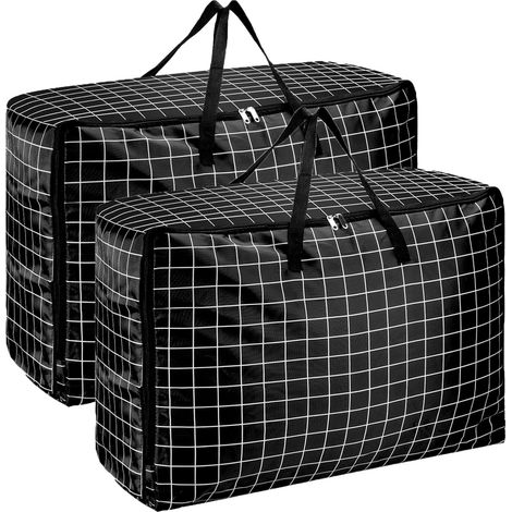 Lot de 2 sacs de rangement grande capacité - Boîte de rangement 105 L avec fermeture à glissière, adaptée au rangement de vêtements et de couvertures (70 x 50 x 30 cm) (1/5)