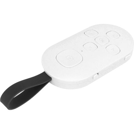 Télécommande Bluetooth rechargeable pour téléphone, tourne-page, déclencheur selfie mains libres pour smartphones et tablettes (blanche) (1/5)