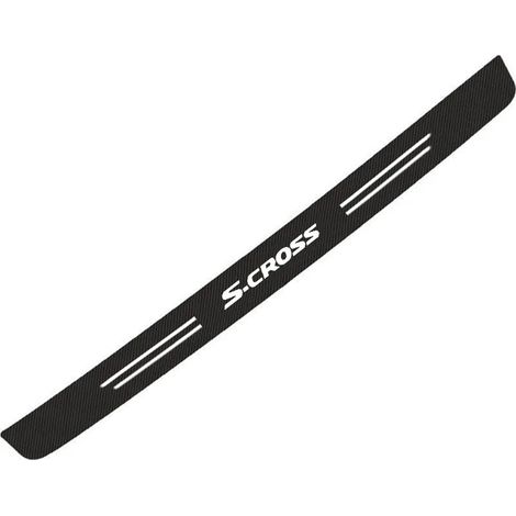 (1 pièce) Autocollant de seuil de porte de voiture pour SUZUKI S-CROSS,bande de protection décorative en fibre de carbone pour le bord du coffre et le pare-chocs (1/3)