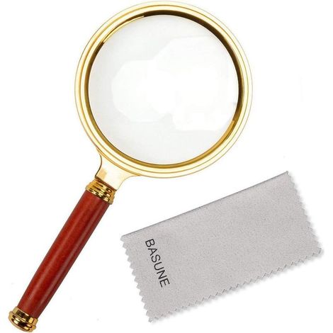 Loupe à manche en séquoia 10X-80 mm (1/5)