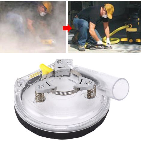 Staubschutzhaube für Winkelschleifer, Staubabsaughaube, staubfreies Arbeiten, die Staubschutzhaube kann an einen Staubsauger angeschlossen werden, staubfreier Winkelschleifer. (1/5)