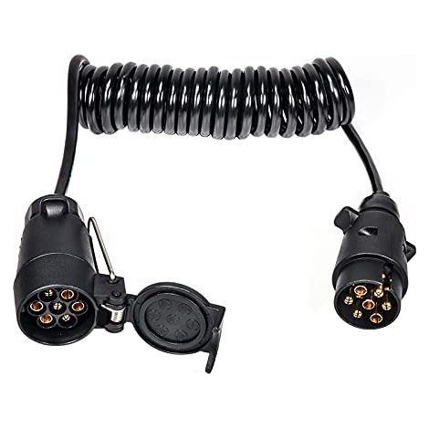 Prise Remorque 7 Broches Femelle avec Cable 2.5 m, 12v Adaptateur Prise Remorque, Accessoire Remorque, pour Voiture, Caravane Camion, Remorque, Véhicule Utilitaire (1/5)