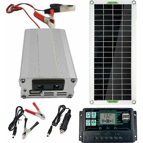 200w solar panel kit 12v to 220v battery charger with 100a controller