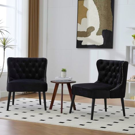 Sessel/Sessel – Moderner Lounge-Sessel mit verstellbarer Rückenlehne und samtbezogenem Kissen, Beinen aus Massivholz, Grün, 61 x 65 x 80 cm