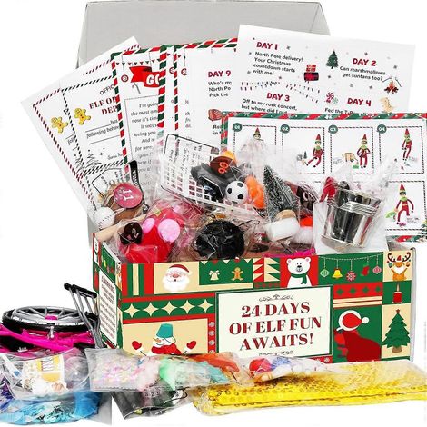 Coffret cadeau interactif Elf 2025 - L'arrivée de l'elfe - Coffret cadeau magique - Compte à rebours de Noël - Cadeau créatif (1/5)