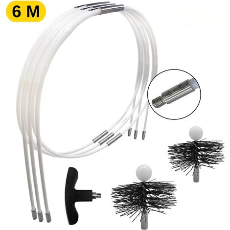 KIT DE RAMONAGE - 6 mètres - Brosses de ramonages diamétres 120 et 150 MM - Poêles à bois et pellets - SHAFFER PRO