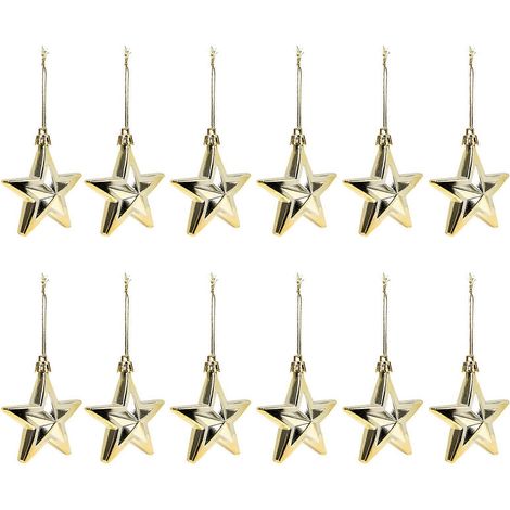 12 pendentifs étoiles de Noël à suspendre au sapin - Décorations de Noël (1/5)